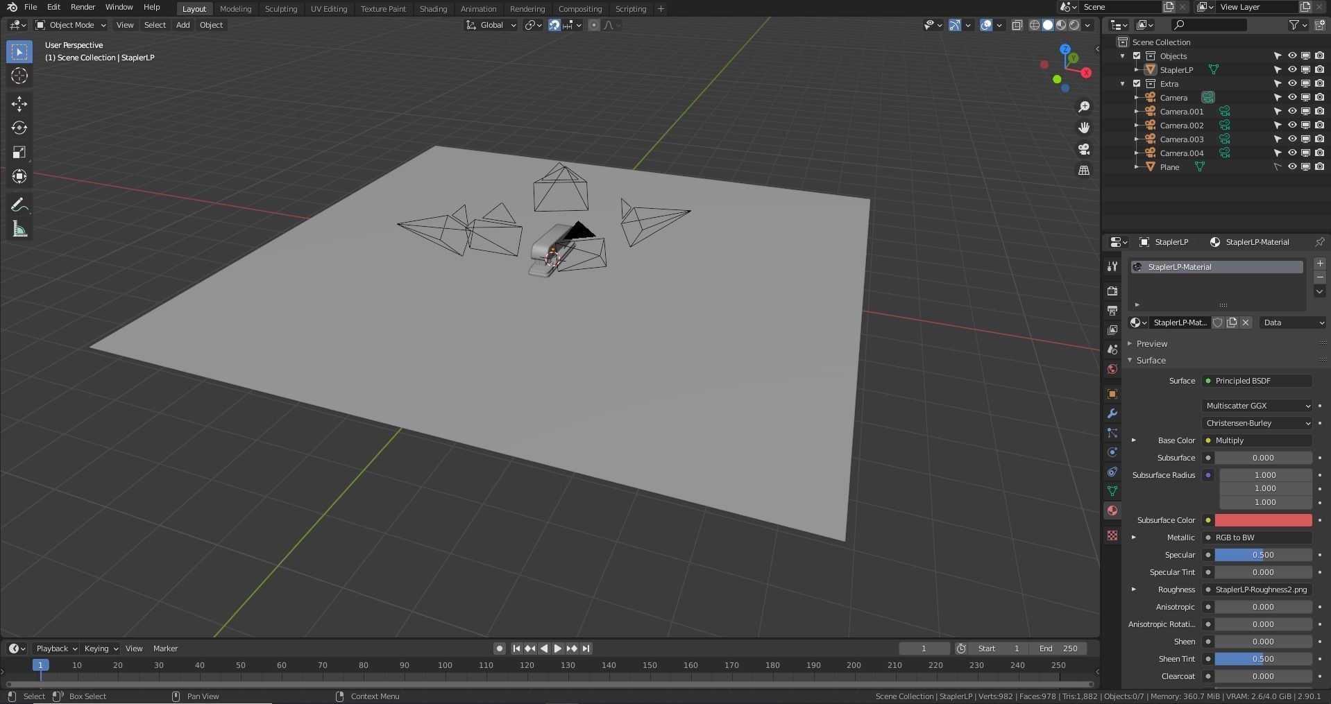 Low Poly Office Stapler Low-poly 3D model_10