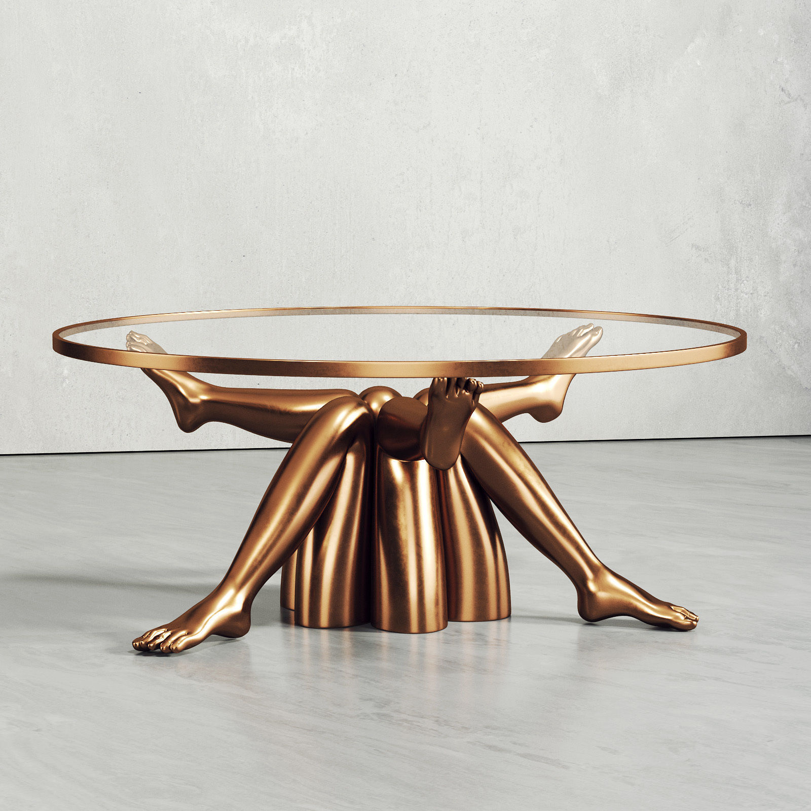 Stylish Golden Coffee Table 102 3D model_4
