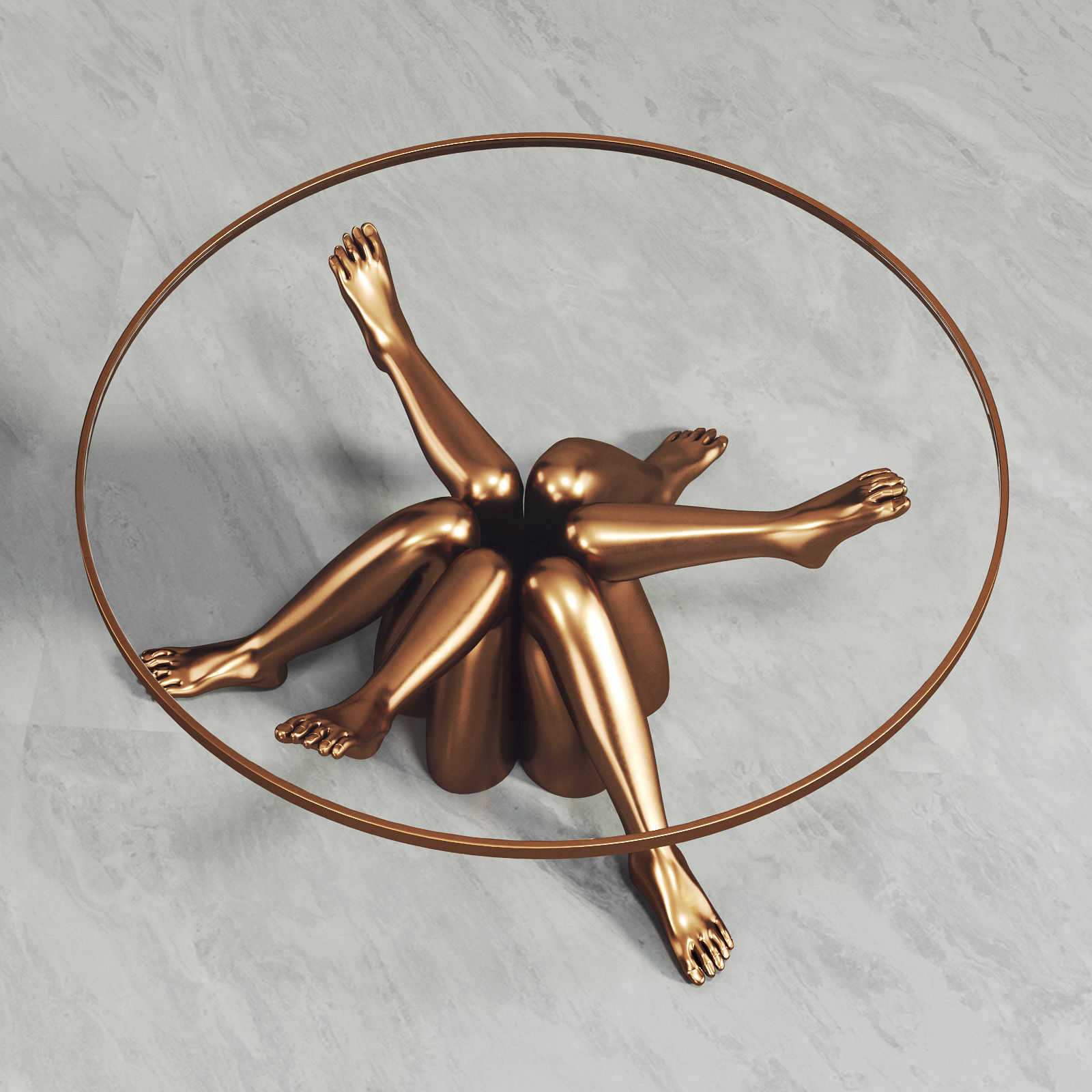 Stylish Golden Coffee Table 102 3D model_1