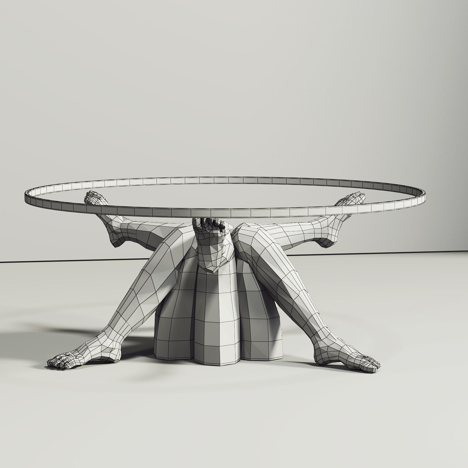 Stylish Golden Coffee Table 102 3D model_5