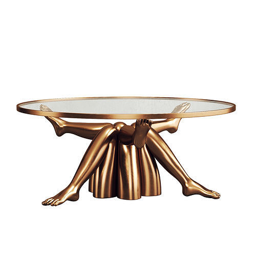 Stylish Golden Coffee Table 102 3D model