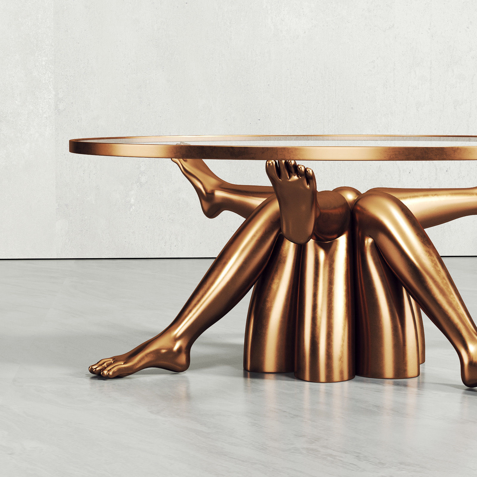 Stylish Golden Coffee Table 102 3D model_2