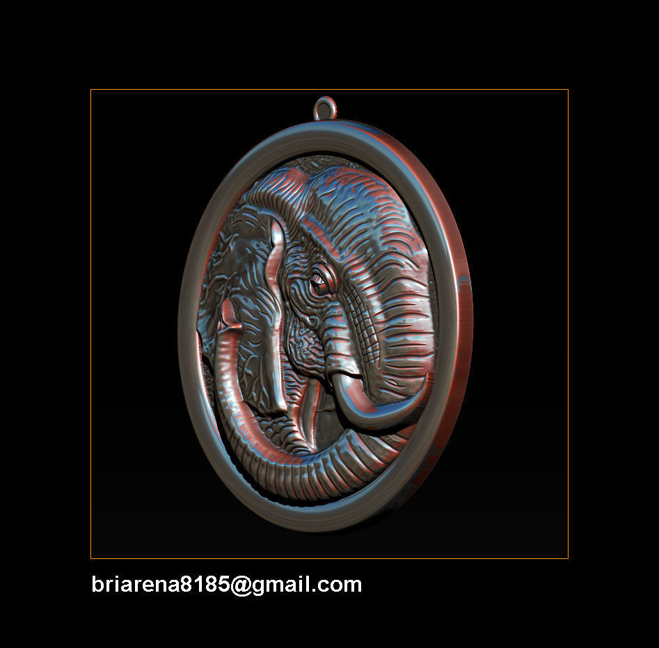 Elephant pendant Jewelry 3D print model_15