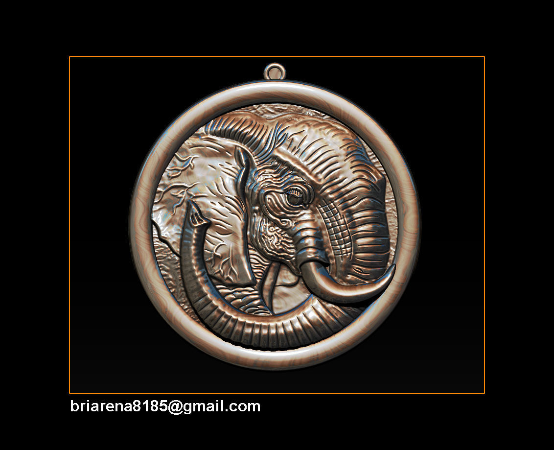 Elephant pendant Jewelry 3D print model_1