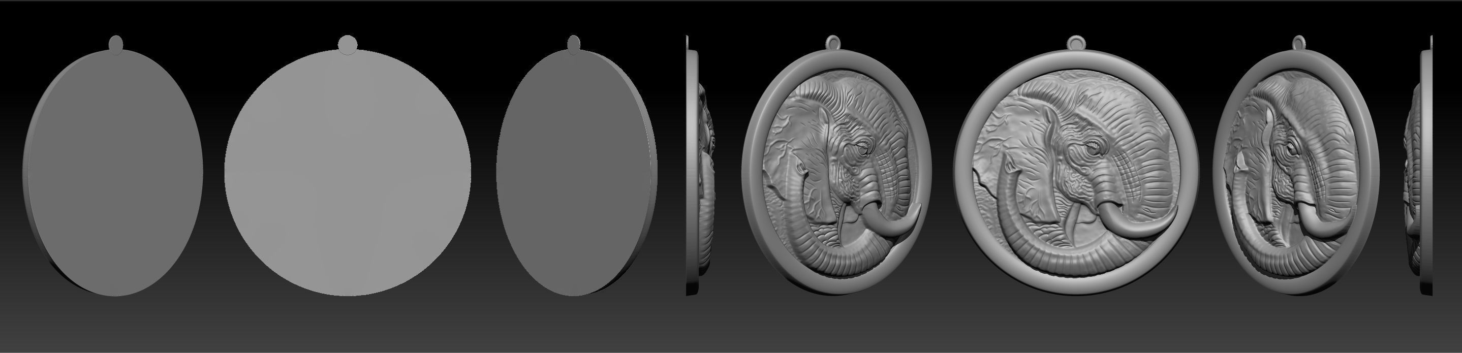 Elephant pendant Jewelry 3D print model_34