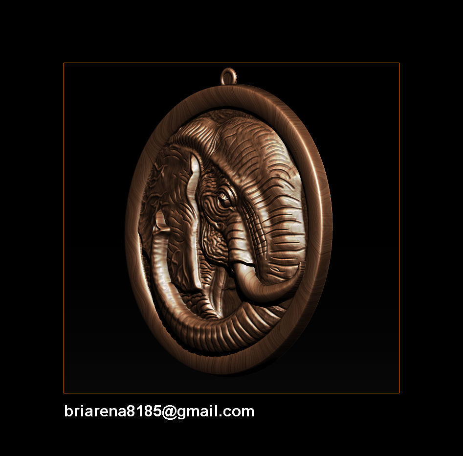 Elephant pendant Jewelry 3D print model_17