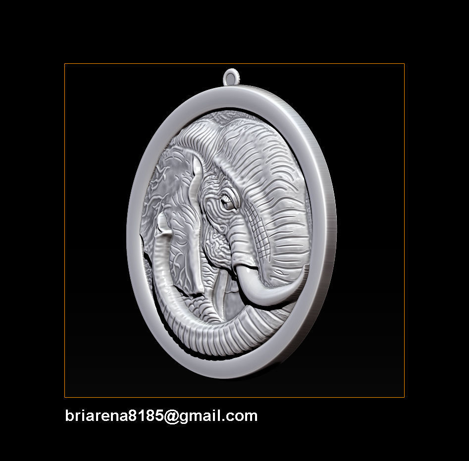Elephant pendant Jewelry 3D print model_10