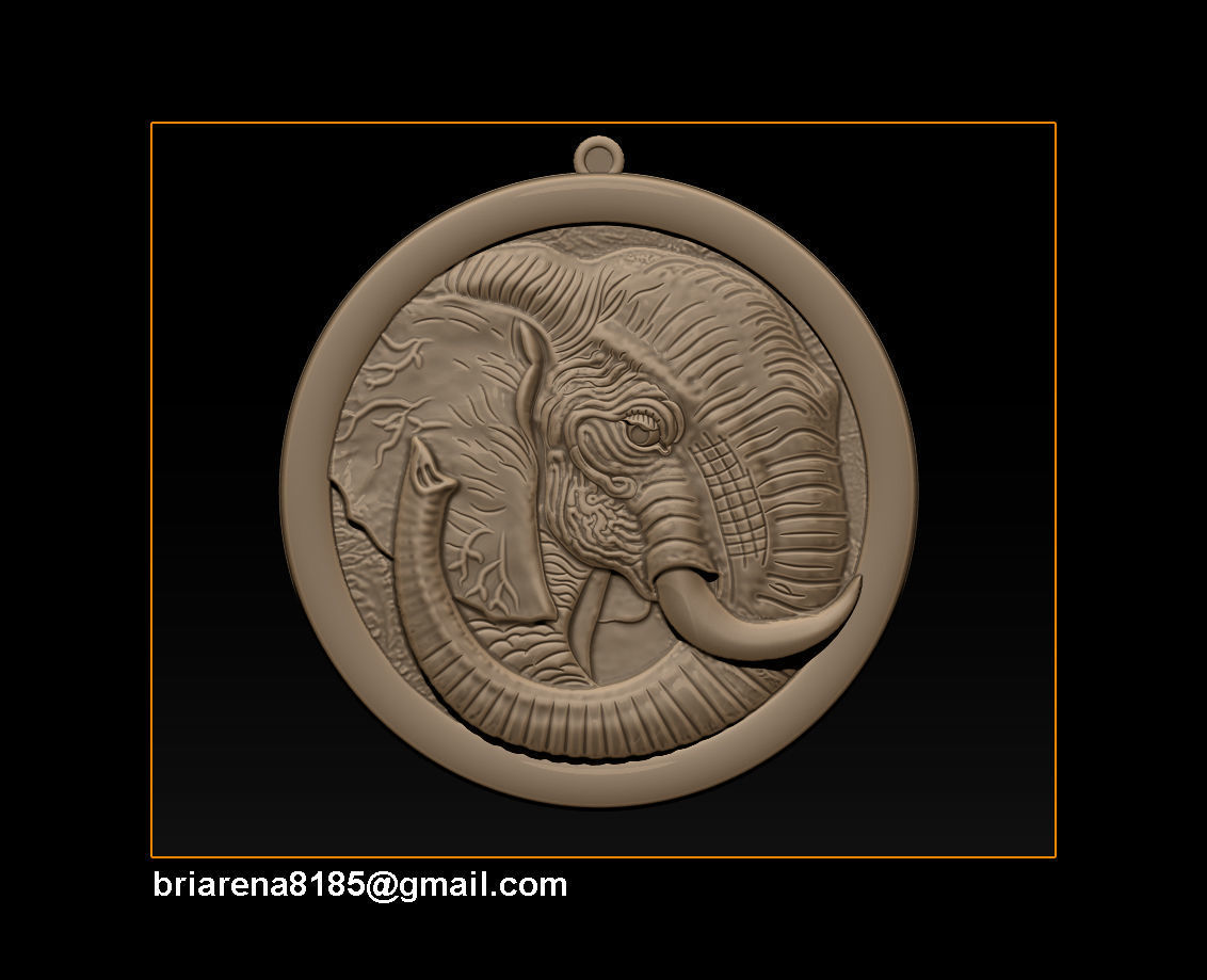 Elephant pendant Jewelry 3D print model_8