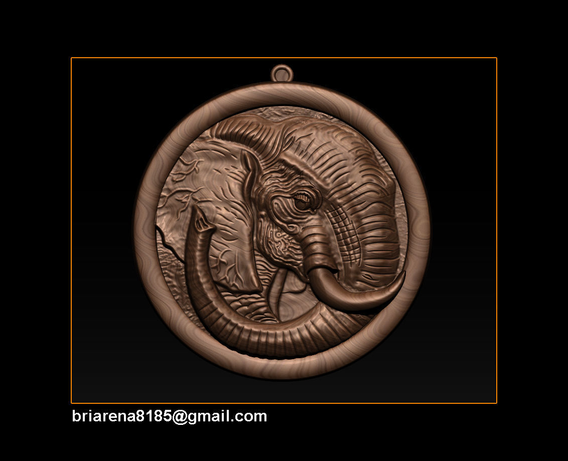 Elephant pendant Jewelry 3D print model_6