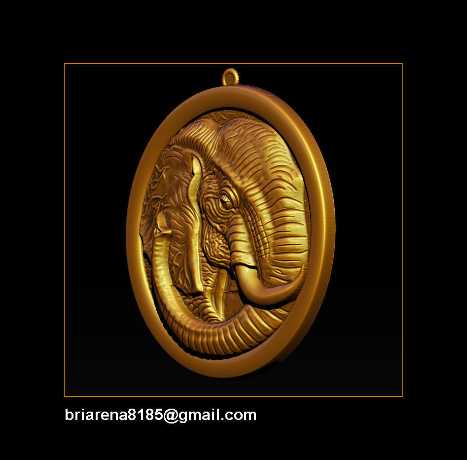 Elephant pendant Jewelry 3D print model_16