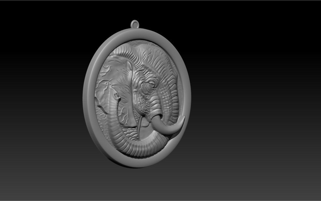Elephant pendant Jewelry 3D print model_30