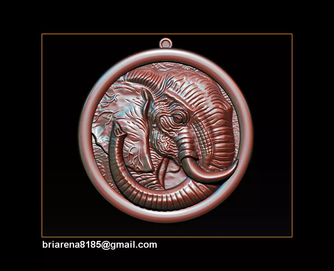 Elephant pendant Jewelry 3D print model_0