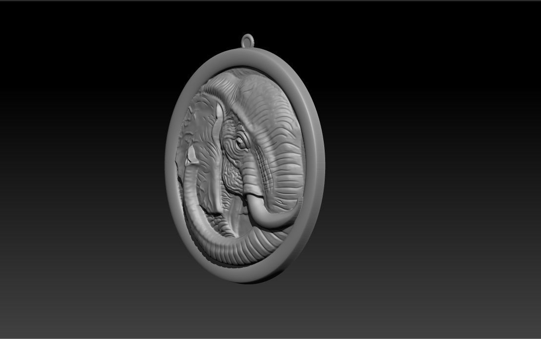 Elephant pendant Jewelry 3D print model_33