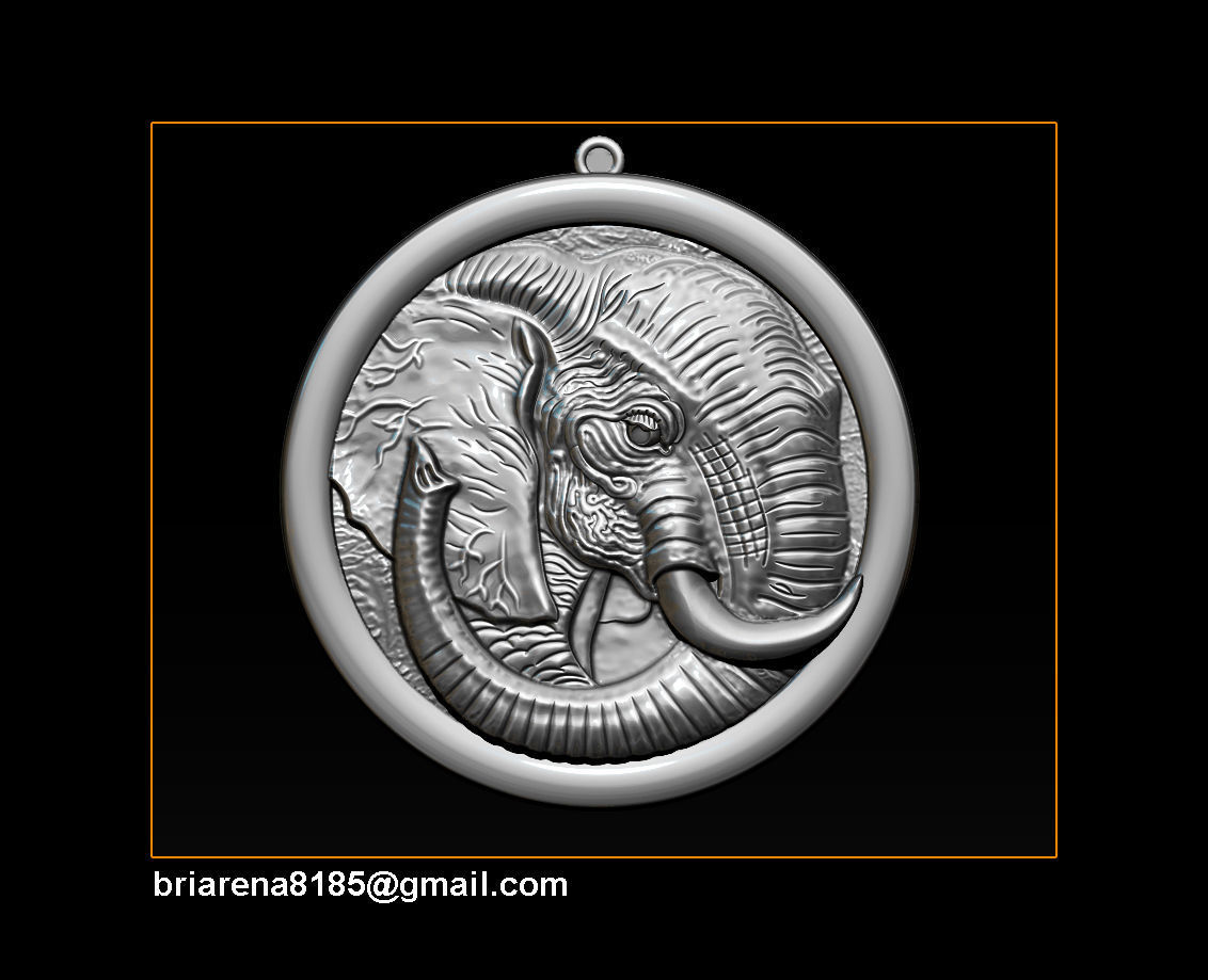 Elephant pendant Jewelry 3D print model_5