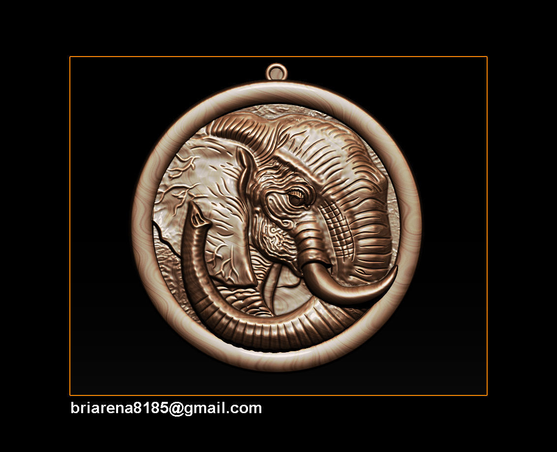 Elephant pendant Jewelry 3D print model_22