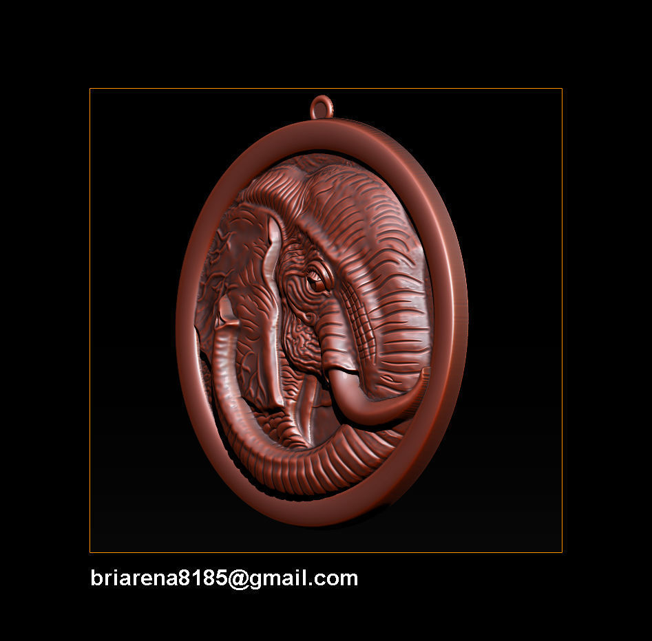 Elephant pendant Jewelry 3D print model_20