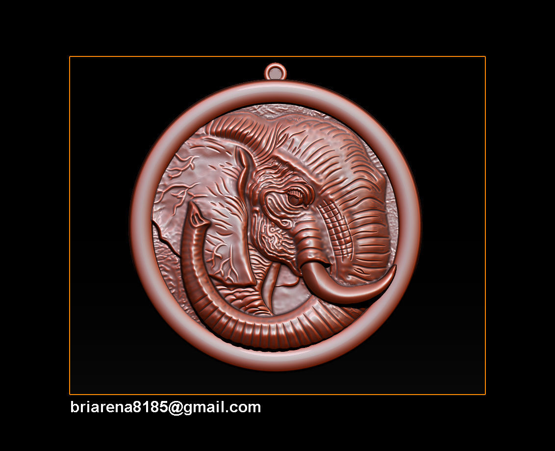Elephant pendant Jewelry 3D print model_21