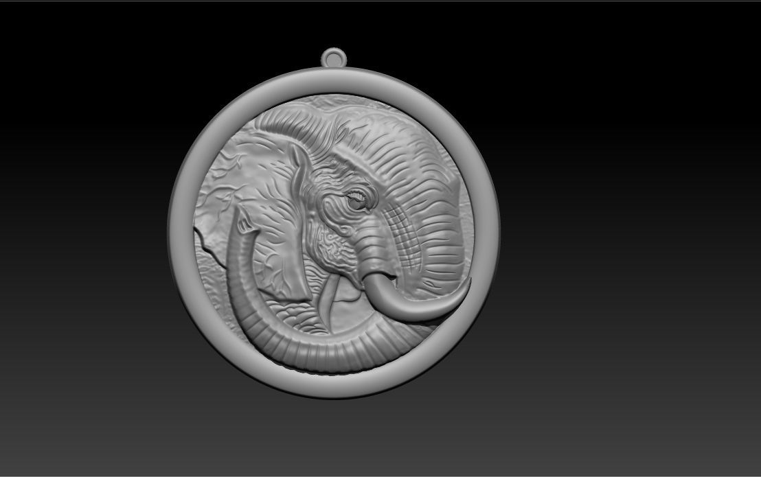 Elephant pendant Jewelry 3D print model_27