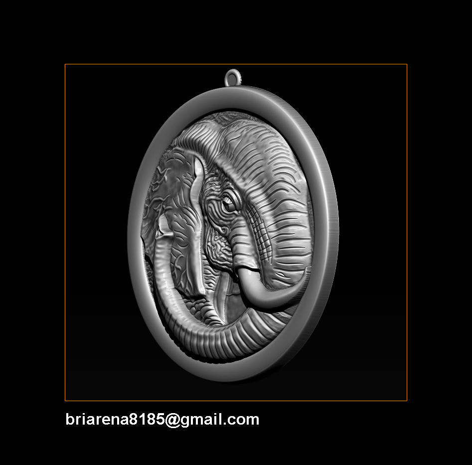 Elephant pendant Jewelry 3D print model_19