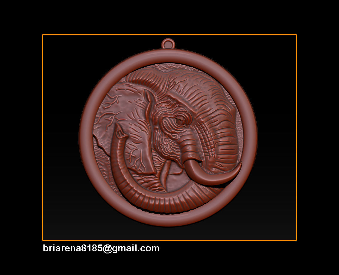 Elephant pendant Jewelry 3D print model_9