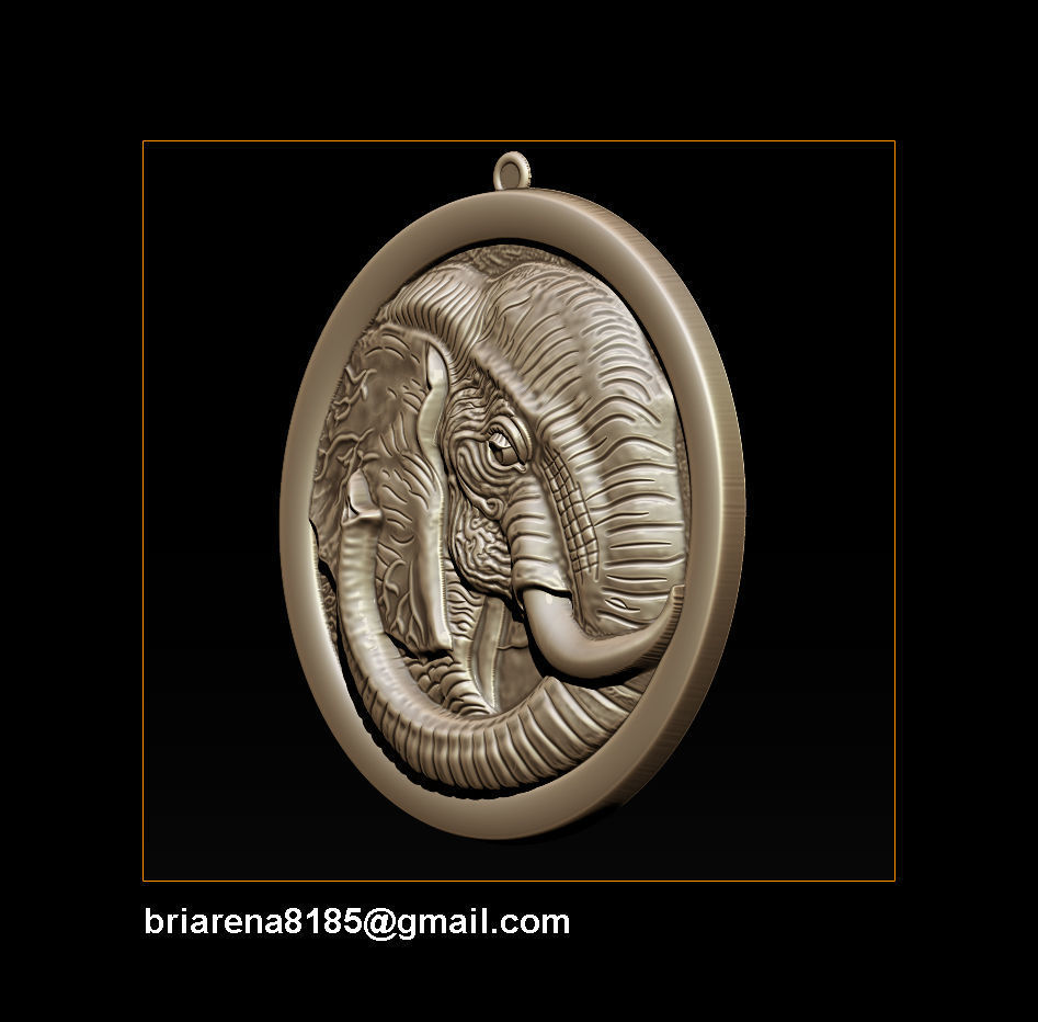 Elephant pendant Jewelry 3D print model_18