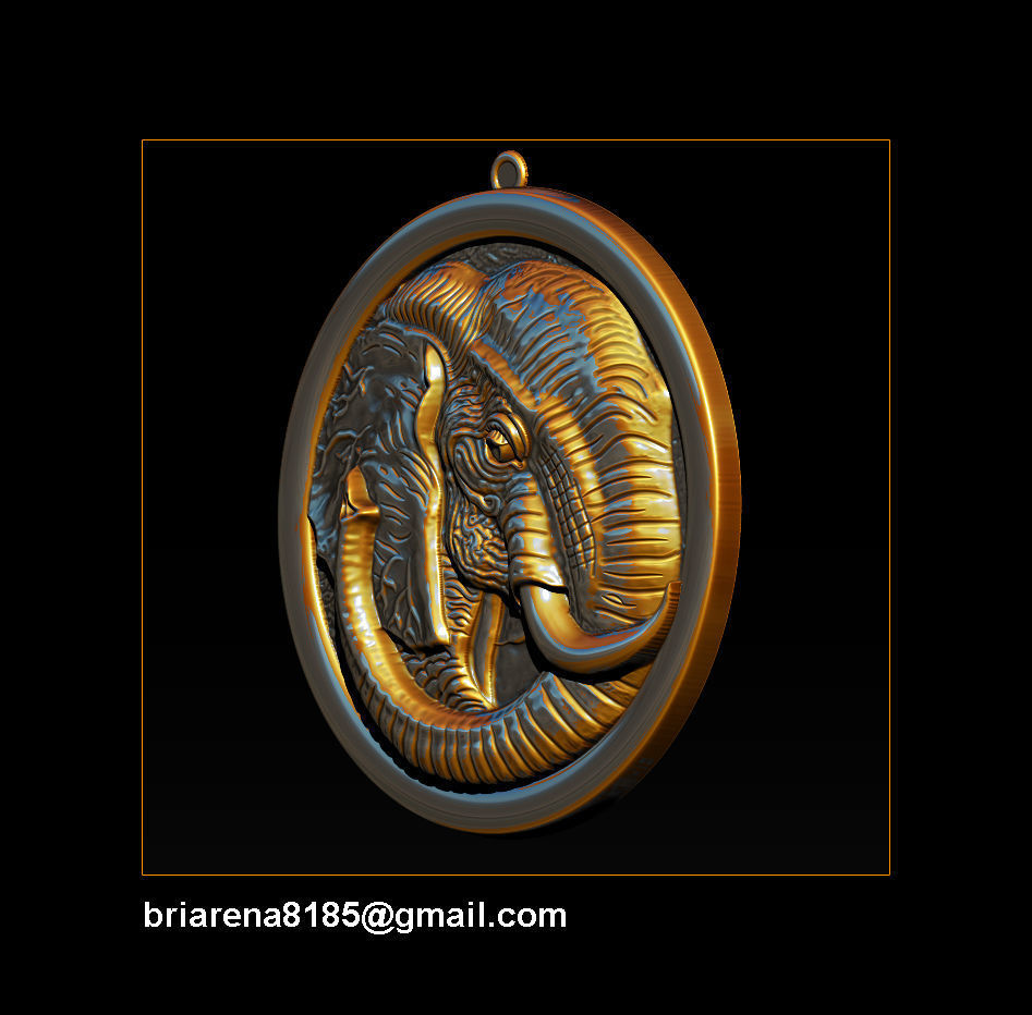 Elephant pendant Jewelry 3D print model_11