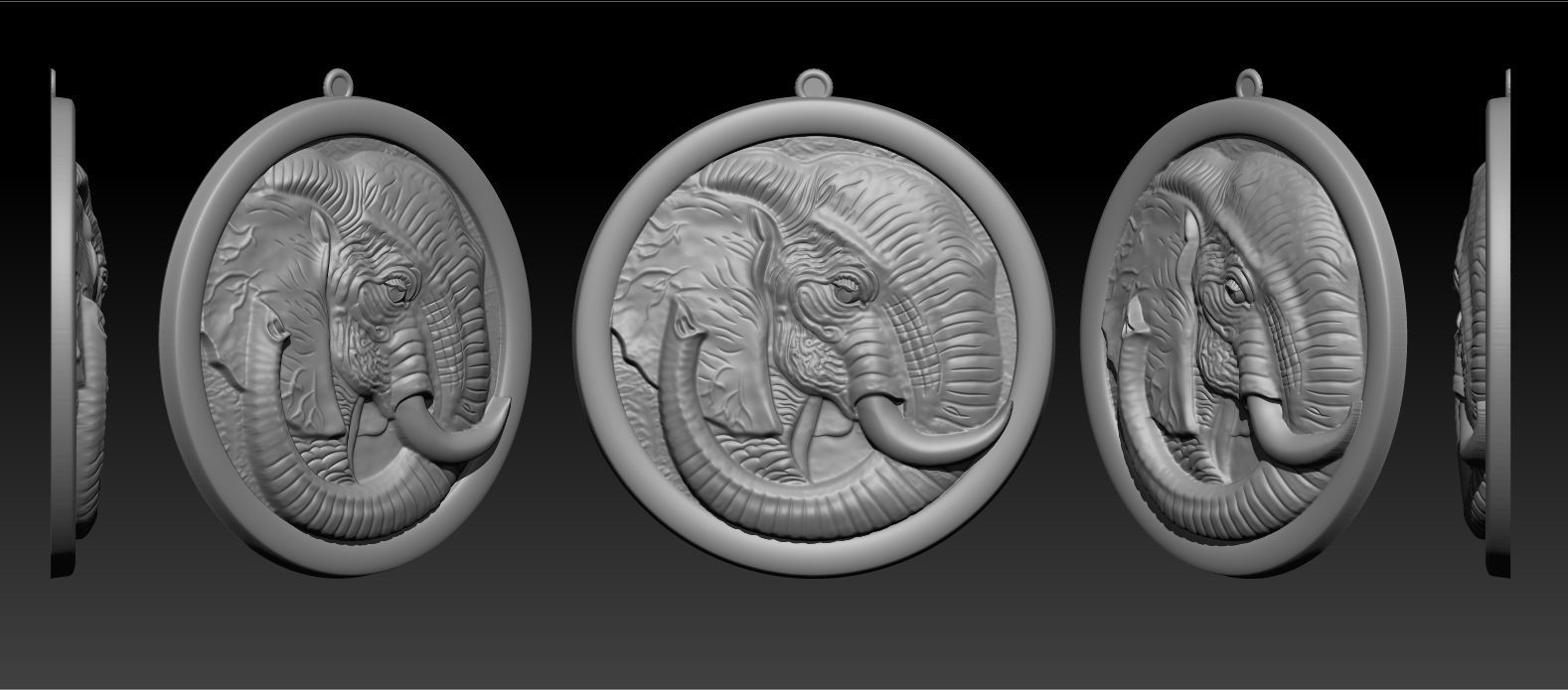 Elephant pendant Jewelry 3D print model_31