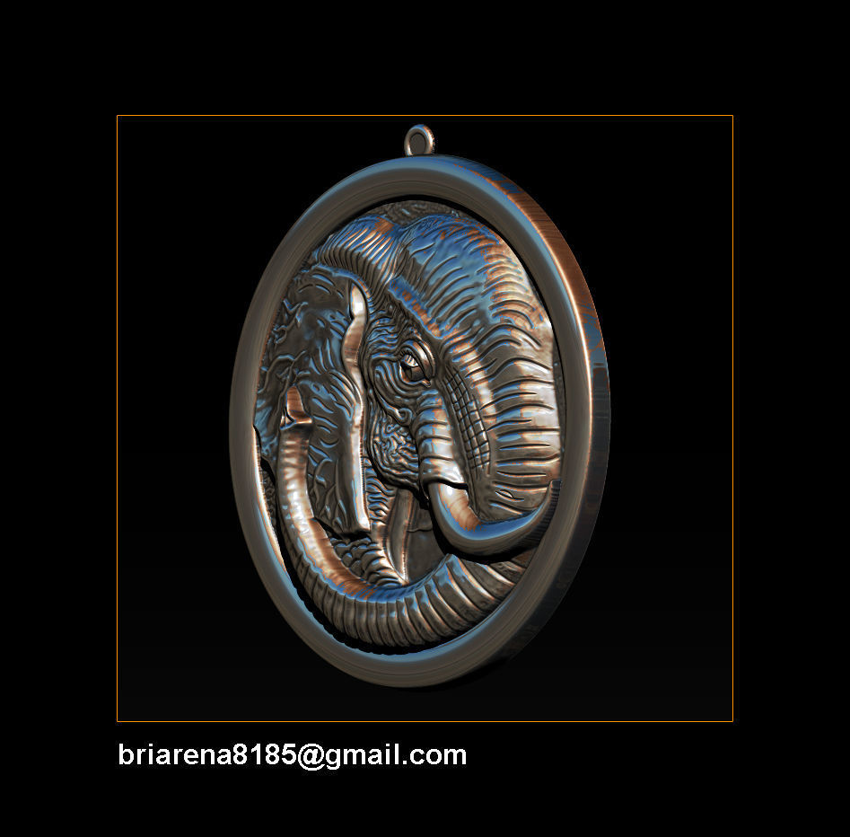 Elephant pendant Jewelry 3D print model_12