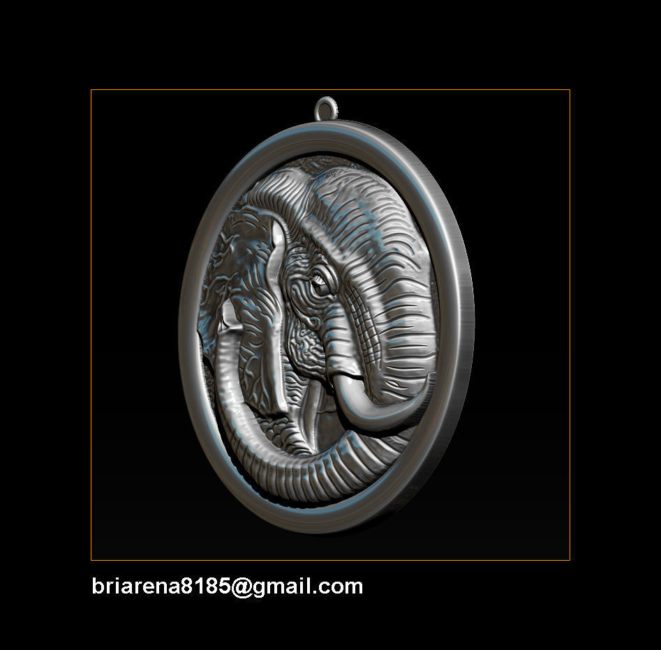 Elephant pendant Jewelry 3D print model_14