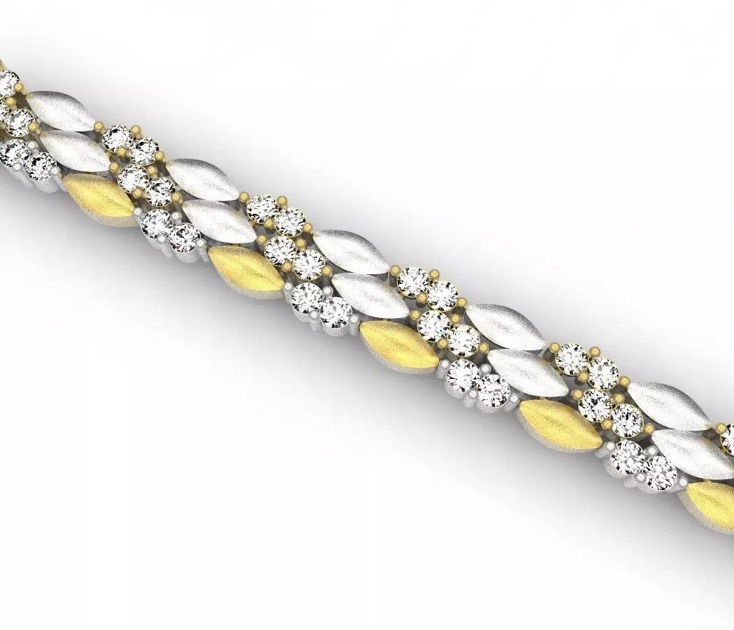 bracelete with gems 3D print model