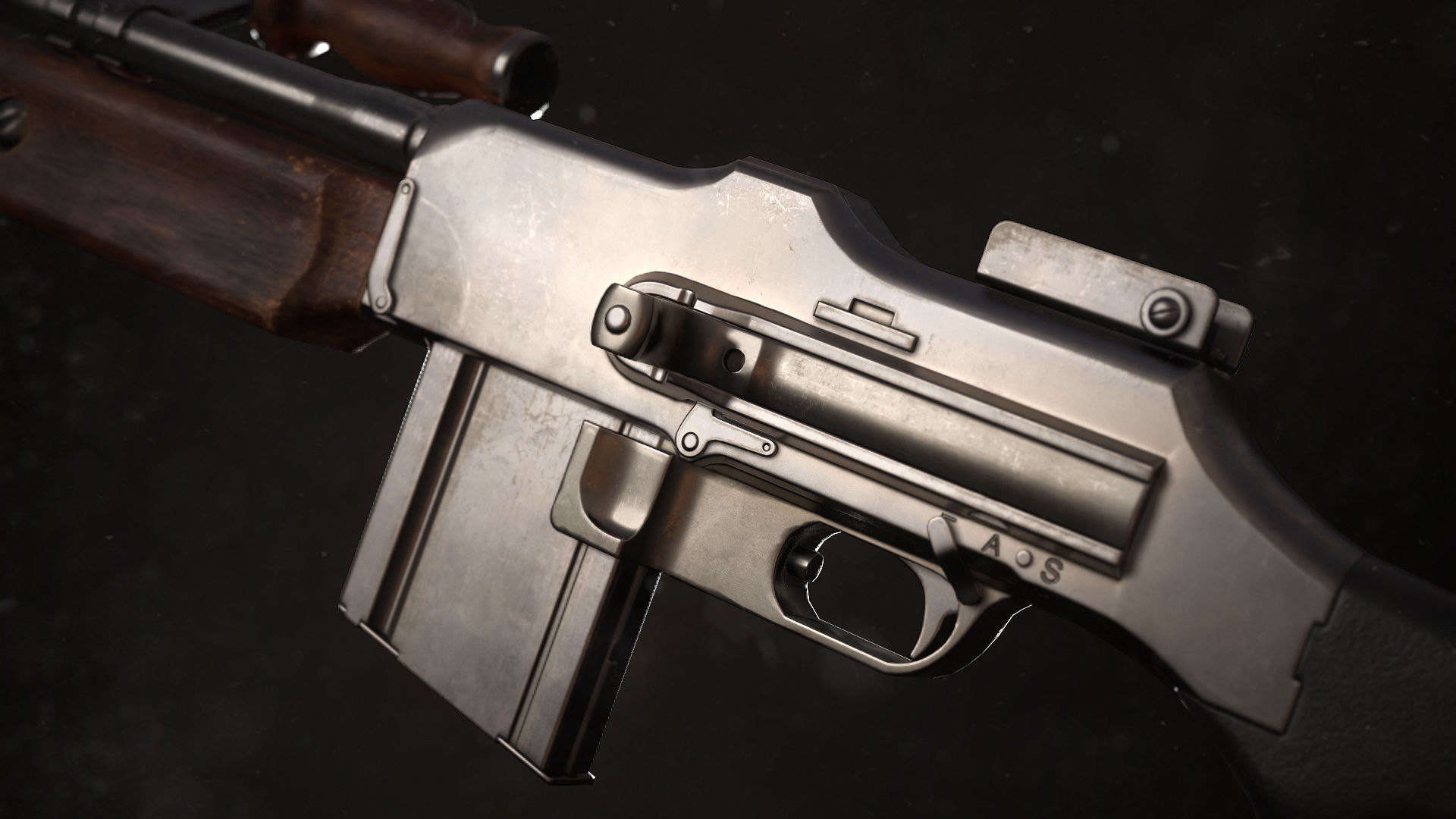 M1918 BAR gun Low-poly 3D model_5