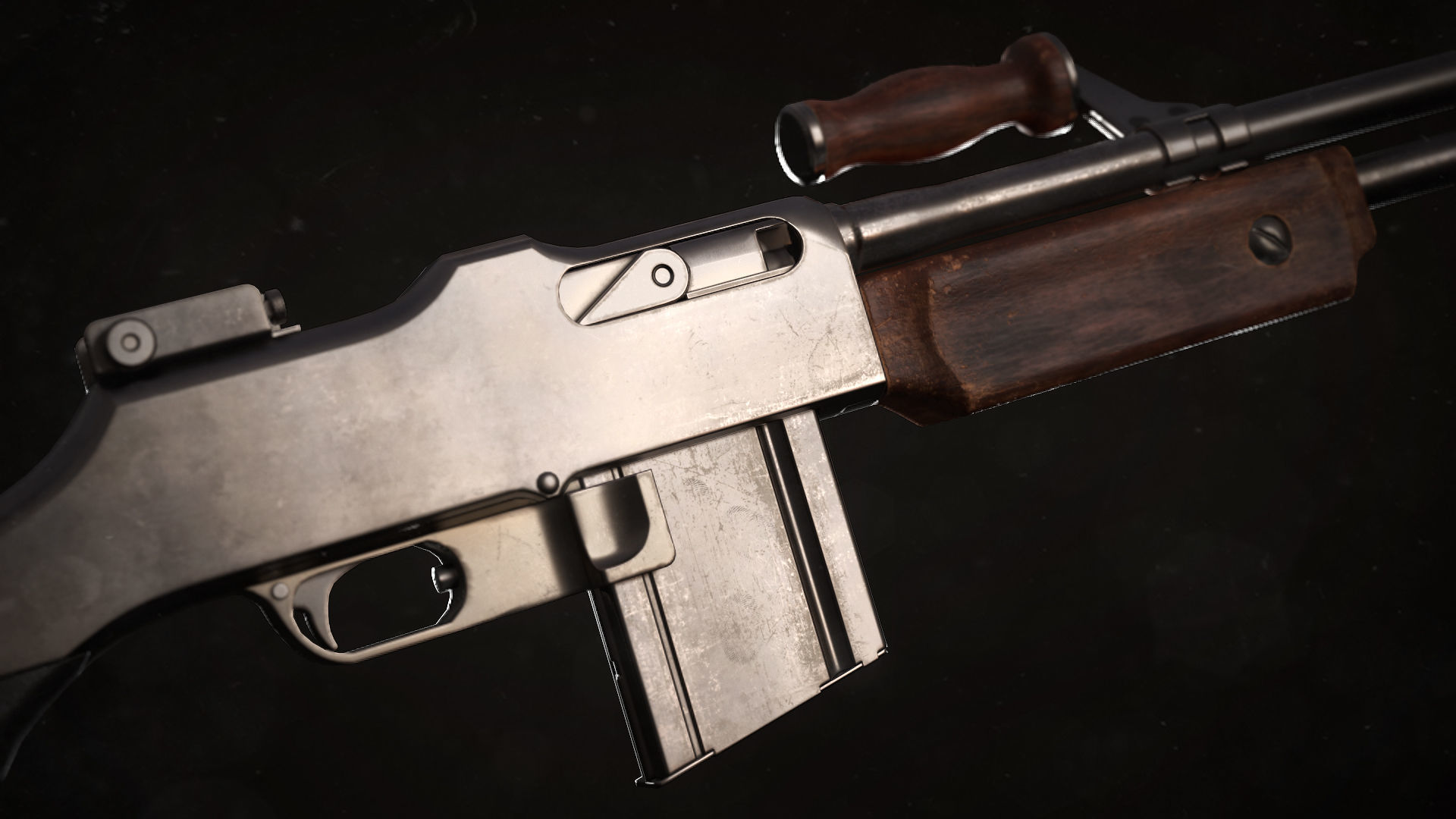 M1918 BAR gun Low-poly 3D model_6