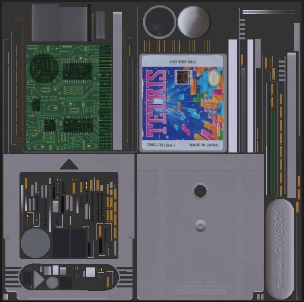 Nintendo Gameboy Cartridges Low-poly 3D model_13