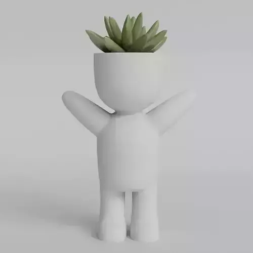 Cute Mini Human-Shaped Planter 3D STL File