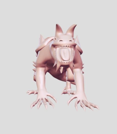 Tarrasque imaginary statue 3D print model_1