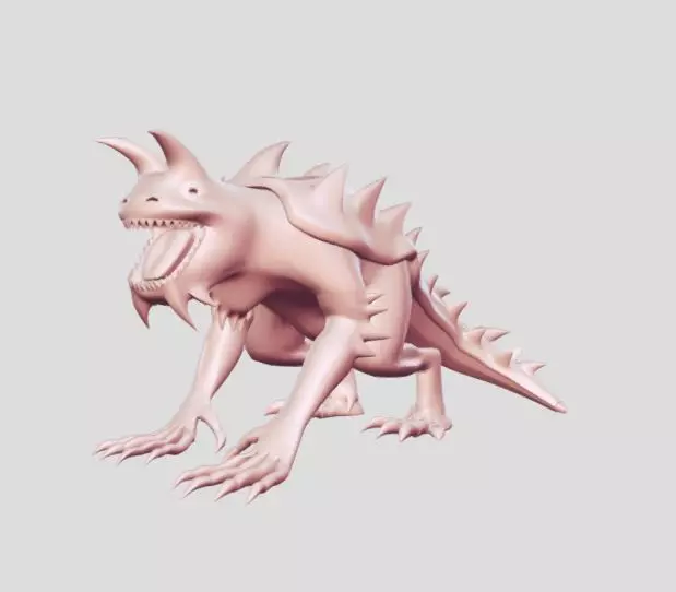 Tarrasque imaginary statue 3D print model_0