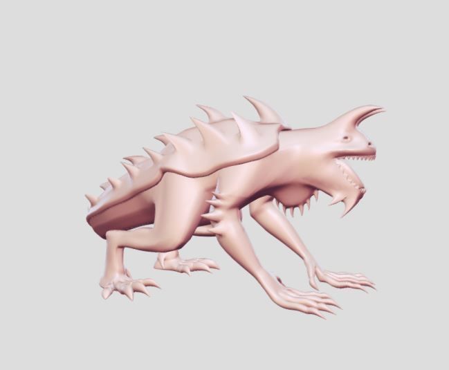 Tarrasque imaginary statue 3D print model_2