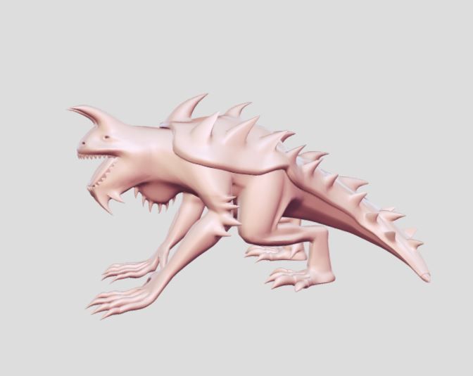 Tarrasque imaginary statue 3D print model_4