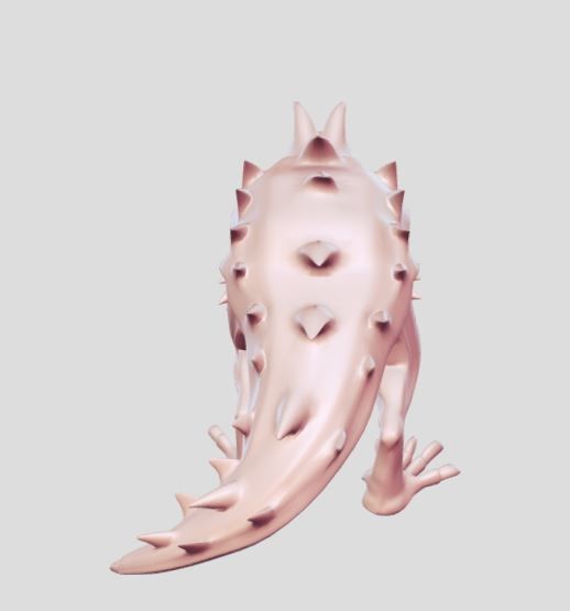 Tarrasque imaginary statue 3D print model_3