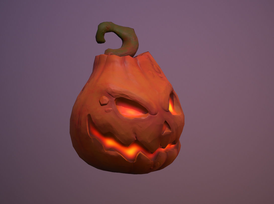 Halloween pumpkin Low-poly 3D model_3