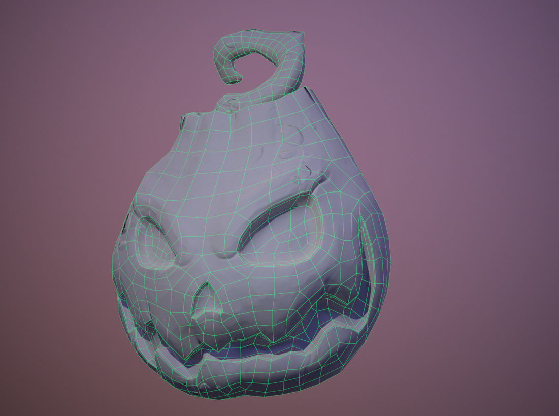 Halloween pumpkin Low-poly 3D model_6