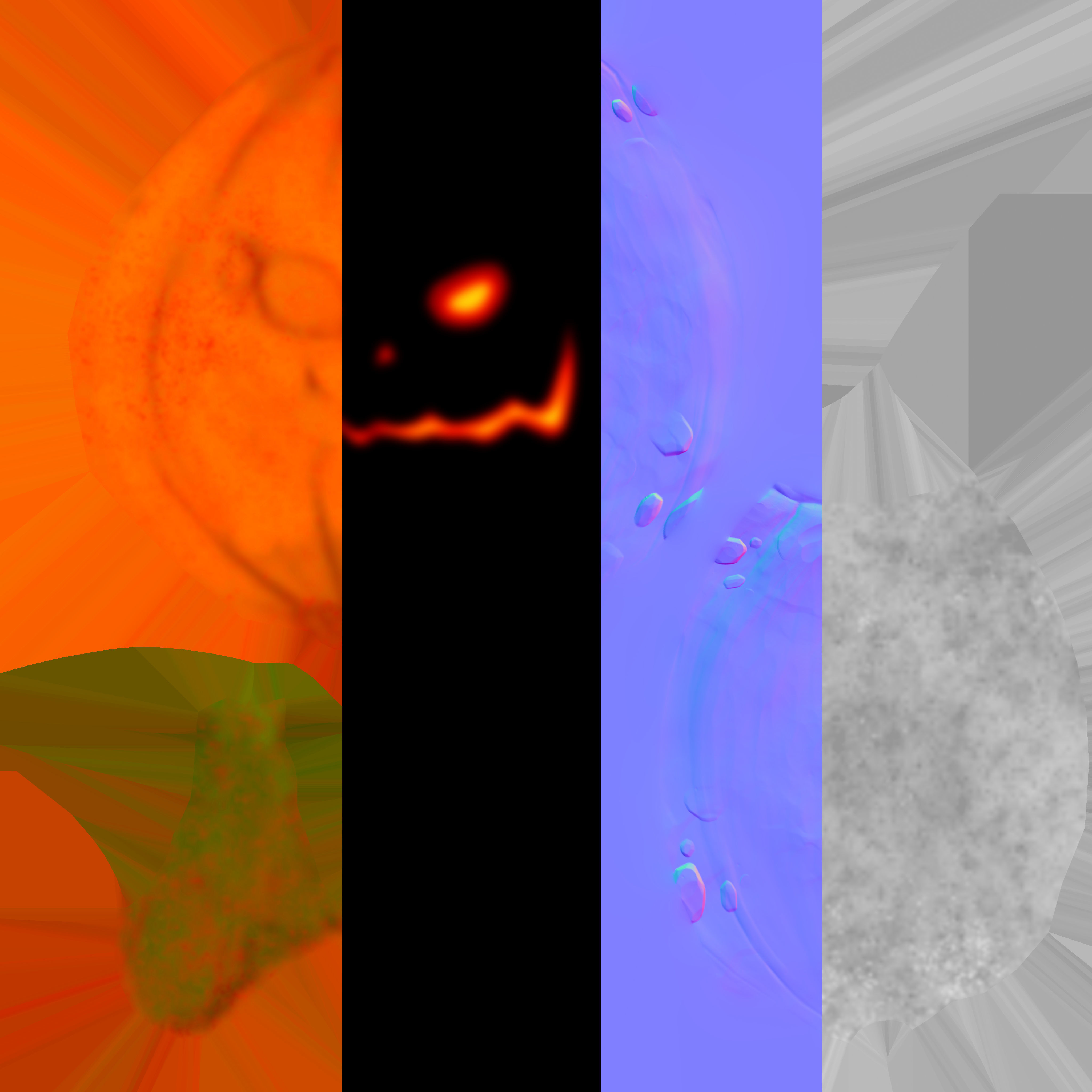 Halloween pumpkin Low-poly 3D model_8