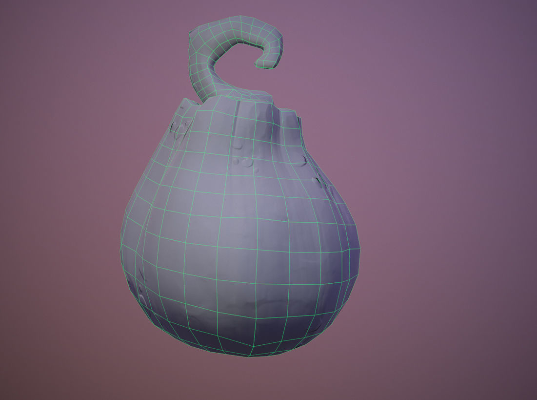 Halloween pumpkin Low-poly 3D model_7