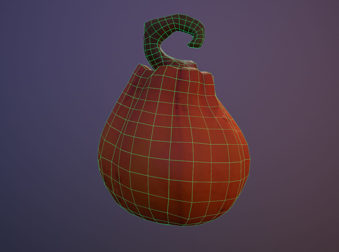Halloween pumpkin Low-poly 3D model_5