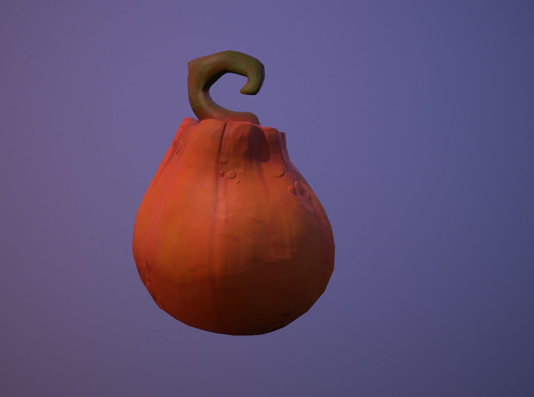 Halloween pumpkin Low-poly 3D model_2
