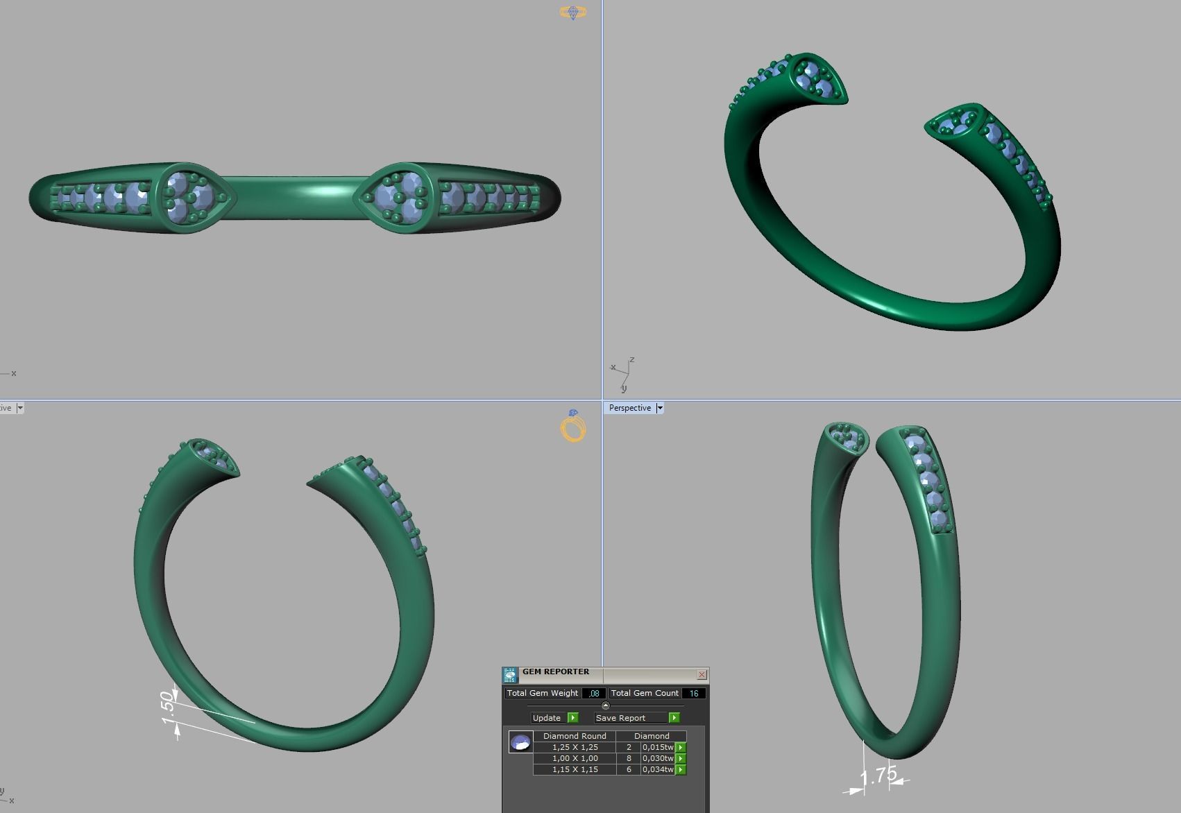 DAINTY STACKABLE DIAMOND BAND SOPHIA 3dmodel   3D print model_9