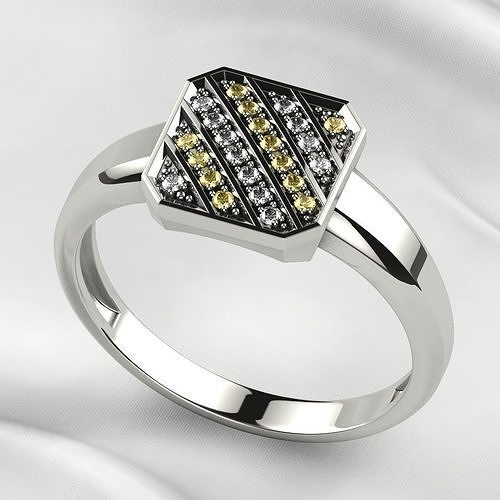 Signet Fashion Gold Ring 3D print model