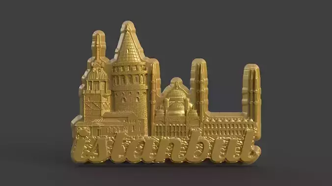 Istanbul souvenir bas relief 3D print model