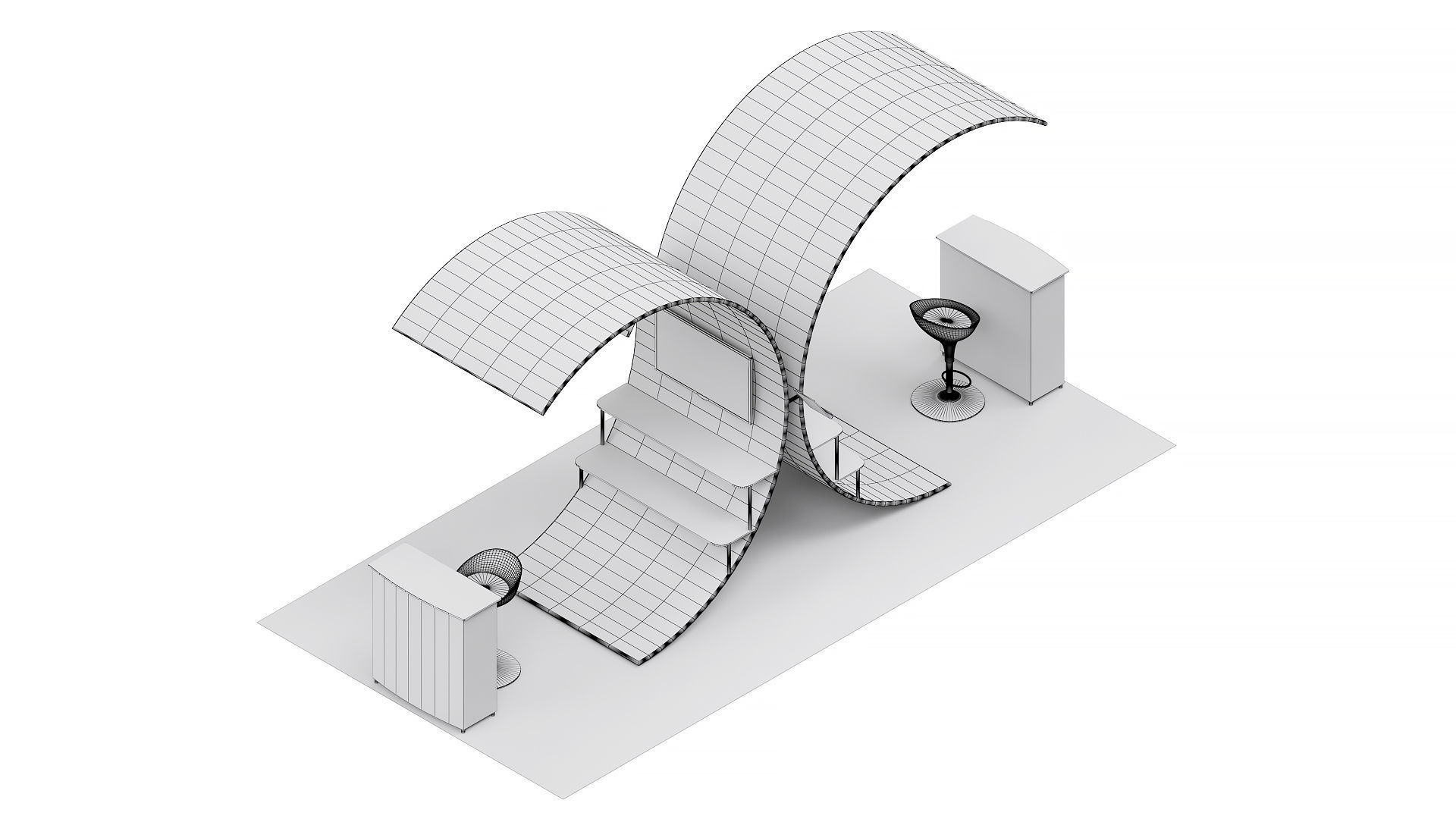 Exhibition booth 10x20ft 3DM006 3D model_6