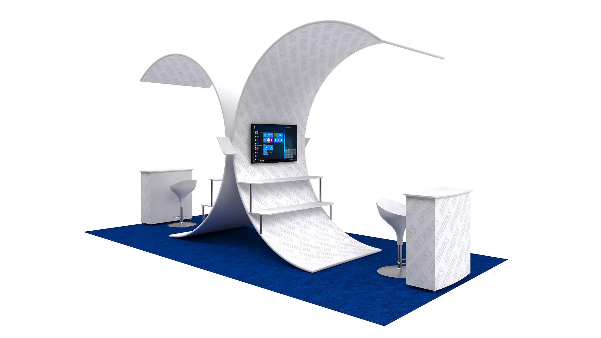 Exhibition booth 10x20ft 3DM006 3D model_0